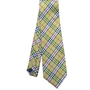 RARE 100% Silk Burberry Tie Big Logo Pattern Tie